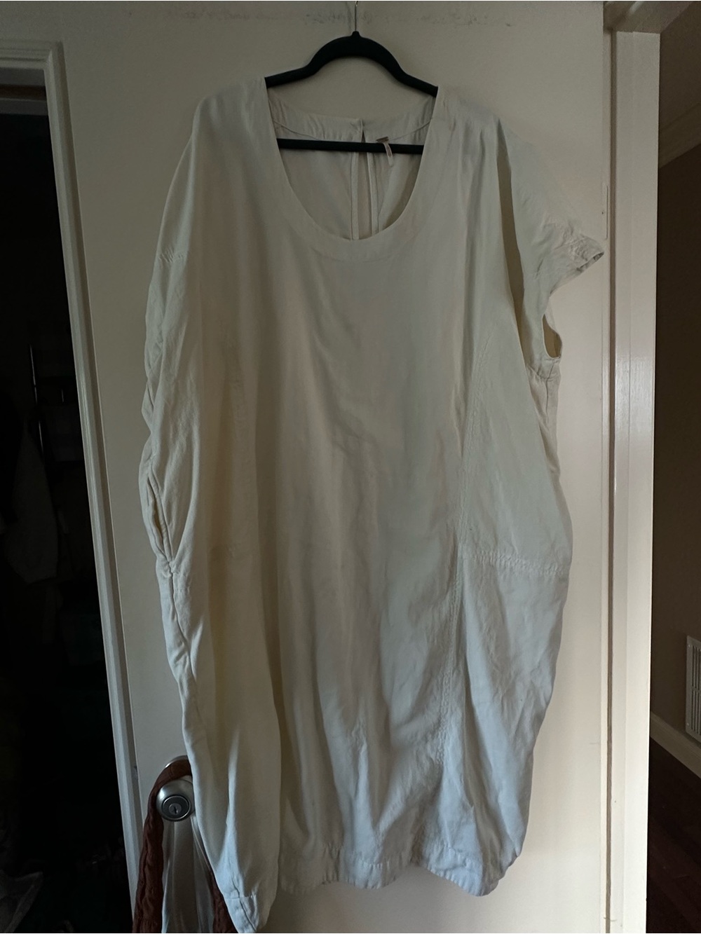 Free People Barrel Cream Short-Sleeve Midi Dress